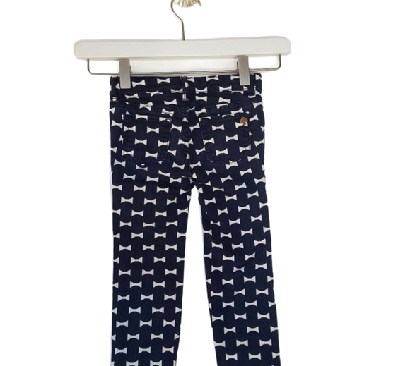KATE SPADE Girl's Jeans Navy Blue with bows print size 3 - Picture 2 of 4